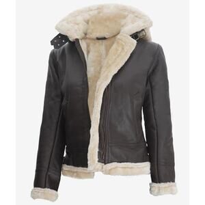 FJackets Genuine Leather Marilyn Shearling Jacket - Size M